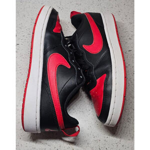 Nike Court Borough Low 2 Black Red White Size 5Y Womens 6.5